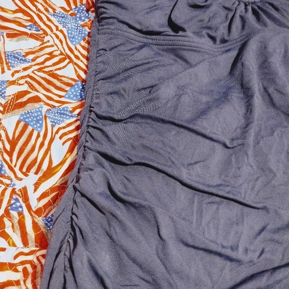 Michael Kors navy blue ruched bandeau one-piece swimsuit.  - Picture 4 of 8